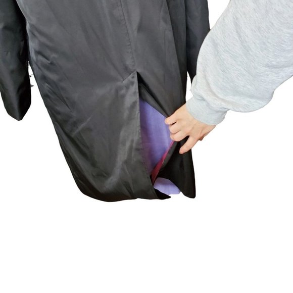 Vintage 90s Talbots Black Insulated Long Trench Jacket Coat Removable Liner | M - Picture 5 of 10